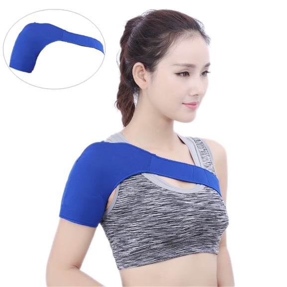 Ohmyroo Sports Shoulder Support Strap 9.05x18.5 Inch Blue Elastic Sponge For Dislocation Arthritis Joint Recovery Tool