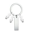 thumbnail image 1 of Ohmyroo Stainless Steel Keychain Pendant Carving Name Long Strip Doll Combination Decor Gift, 1 of 6