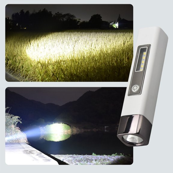 Ohmyroo Strong Light Flashlight Black Gold Aluminum Alloy for Outdoor Night Trips Emergency Rescue Portable Rechargeable Power Bank Tool