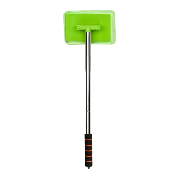 Ohmyroo Telescopic Car Windshield Cleaner Wand, Extendable Interior Auto Glass Washing Tool, Rotatable Window Defogging Brush with Soft Pad for Vehicle Maintenance