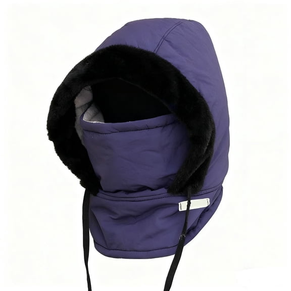 Ohmyroo Thermal Lined Winter Hat with Attached Face Mask, Cold Weather Protection for Men and Women Outdoor Activities