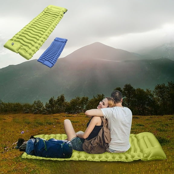 Ohmyroo Thickened Portable Camping Inflatable Mattress Double Sided Pad for Outdoor Tent Sleeping Needs