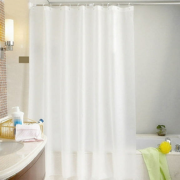 Ohmyroo Translucent White Shower Curtain 70.86 Inch EVA Waterproof For Family Bathroom For Tub Partition Privacy Protection Hotel Setup