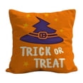 thumbnail image 1 of Ohmyroo Trick Or Treat Pillow Covers, Witch Hat Themed Short Plush Cushion Covers, Cute Halloween Decorative Throw Pillow Cases for Sofa Couch Bedroom Holiday Party, 1 of 5