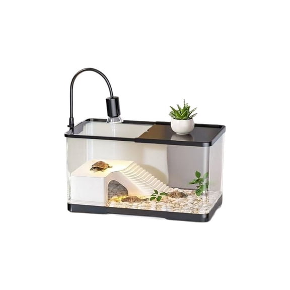 Ohmyroo Turtle Breeding Tank Small Reptile Habitat Box Home Office Desktop Pet Turtle Aquarium Supply