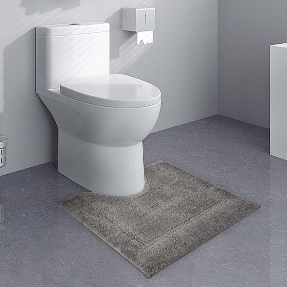 Ohmyroo U-Shaped Toilet Rug 20x16 Inch Thick Microfiber Contour Bath Mat for Bathroom Base