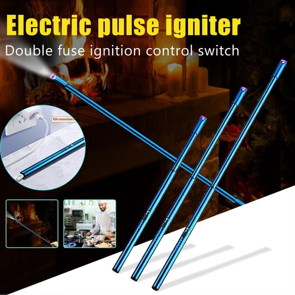 Ohmyroo USB Electric Lighter Metallic 19.68 Inch Extra Long Neck for Kitchen BBQ Outdoor Camping Windproof Igniter Gadget Tool