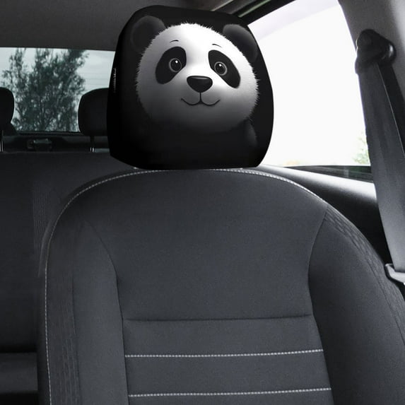 Ohmyroo Universal Stretchable Headrest Cover, Decorative Automotive Seat Protector with Print Design, for Car Interior Customization