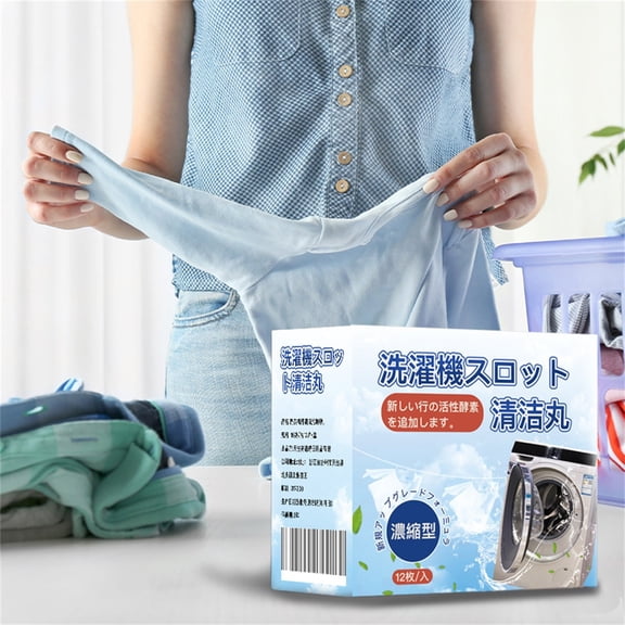 Ohmyroo Washing Machine Cleaning Tablets 12 Pack, Deep Deodorizer Powder For Laundry Drum Maintenance