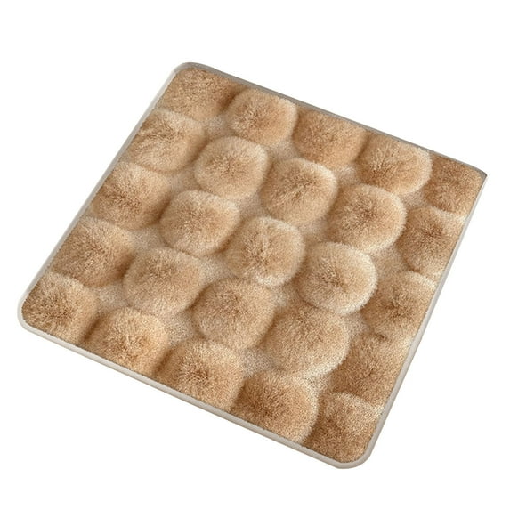 Ohmyroo Winter Solid Color Plush Warm Seat Cushion Fluffy Chair Cushion With Poms poms For Home And Office