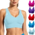 thumbnail image 1 of Ohmyroo Women's Seamless Racerback Sports Bra, Removable Pad Wireless Workout Bra in Extended Sizes, 1 of 10