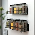 thumbnail image 1 of Ohmyroo Magnetic Spice Jar Organizer Rack, No-Drill Wall or Refrigerator Mounted Storage Solution for Kitchen Countertop Decluttering, 2 Size Options, 1 of 7