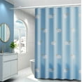 thumbnail image 1 of Ohmyroo Ocean-Themed Shower Curtain with Dolphin Print, Gradient Light Blue Waterproof with 12 Reinforced Grommets for Bathroom Decor, 1 of 6