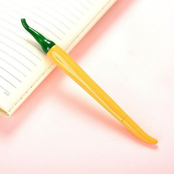 Ohmyroo Red Chili Designed Retractable Pen, 5mL Refillable Water-Based Ink Pen for Everyday Writing Tasks