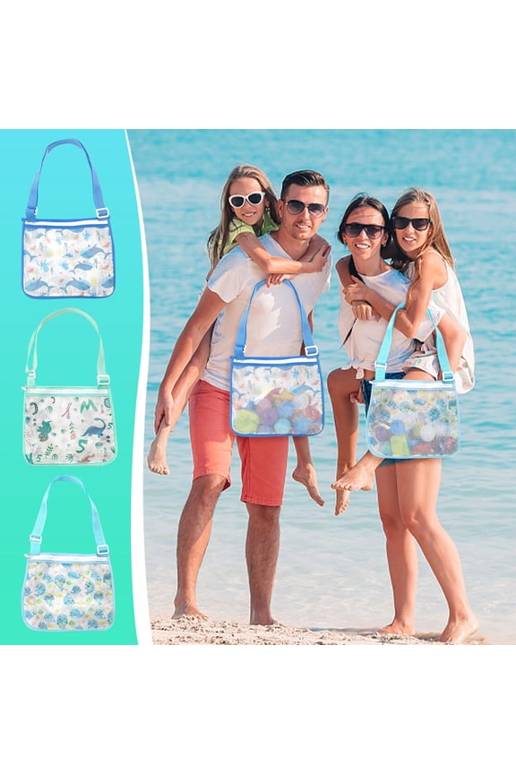 s Seashell Mesh Bag Nylon Outdoor Sand Toy Collection Pouch With Adjustable Belt Compact Foldable Washable Wear Resistant