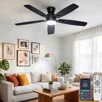 EDISHINE 20'' Low Profile Ceiling Fan with Light and Remote, Dimmable ...