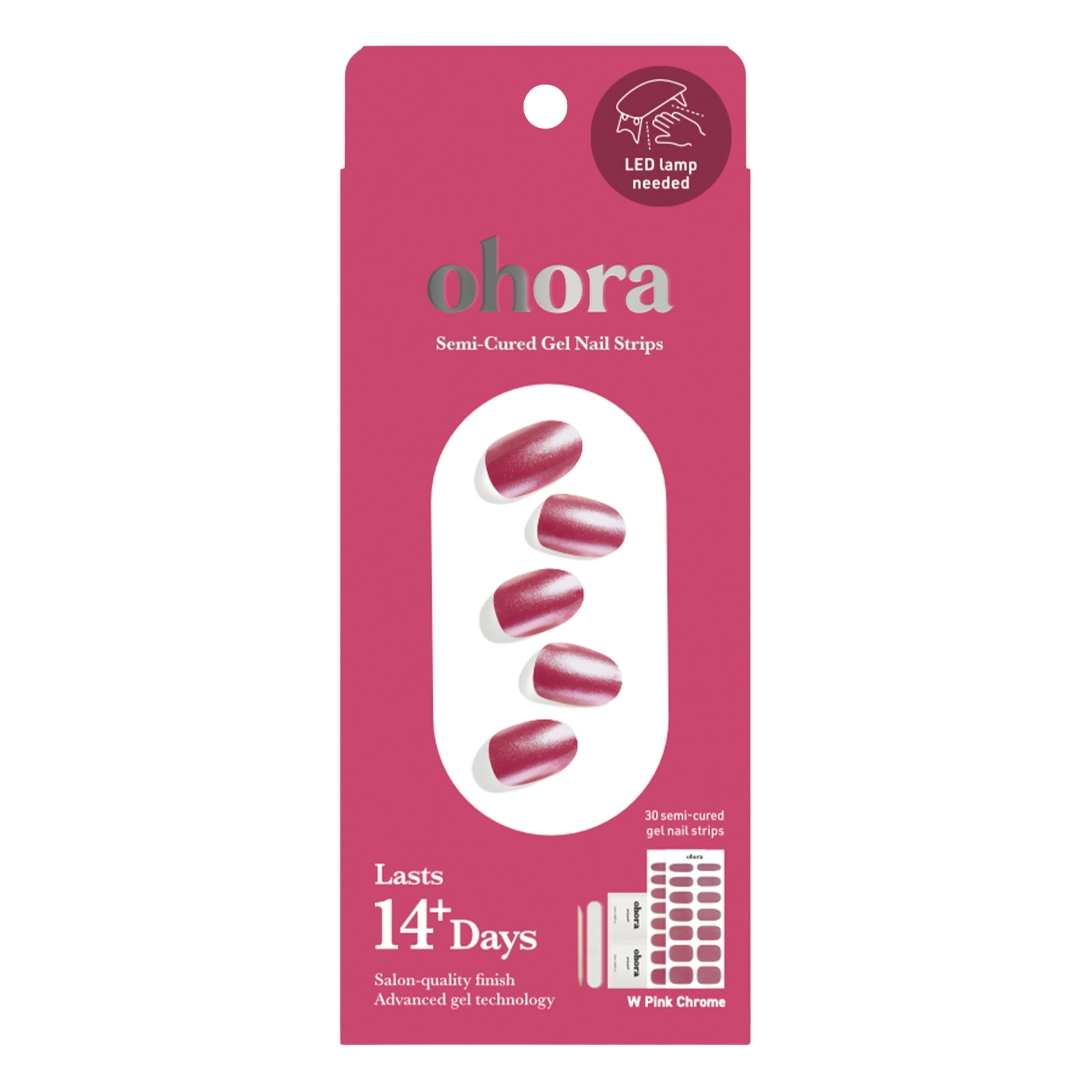 ohora CURED GEL NAILS 5点セット Ohora Semi-Cured Gel Nail Kit, Pink Chrome, 30 Count - Walmart.com