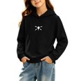 thumbnail image 1 of Ohufall 0-6T Embroidery Sweatshirt for Girls Hooded Pullover Long Sleeve Tops Solid Color Loose Comfort Fashion Casual Sweatshirts, 1 of 5