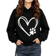 thumbnail image 1 of Ohufall 1-10 Years Kids Girls Sweatshirts Hooded Heart Print Long Sleeve Top Casual Loose Comfy Fashion Sweatshirt, 1 of 6