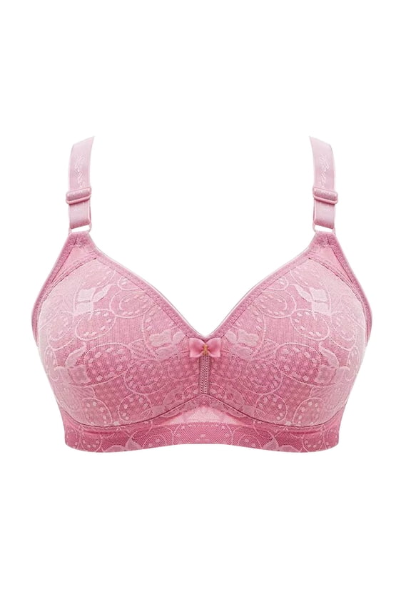 2025 Summer! Bras for Womens,Women's Non Steel Ring Style Printed Gathered Middle Button Breathable Underwear Daily Bra, 36B/C-44B/C