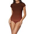 thumbnail image 1 of Ohufall 2025 Women Two Piece Rash Guard Short Sleeve Swimsuits Swim Shirt Bathing Suit With Bottoms Swimsuit Clearance, 1 of 3