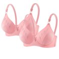 thumbnail image 1 of Ohufall 2PC Women's Bra Adjustable Strap Deep V Push Up Bra Wirefree Comfort Support Seamless Underwear, 1 of 7