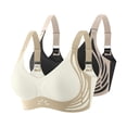thumbnail image 1 of Ohufall 2PC Women's Seamless Wireless Everyday Bras Comfortable Full Coverage Wire Free Bralettes Lightly Lined Bra with Soft Support, 1 of 2