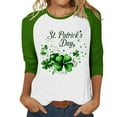 thumbnail image 1 of Ohufall 3/4 Sleeve Shirts for Women St Patricks Day Shirt Crewneck T-shirts 2026 Trendy Plus Size Raglan Tops, S-5XL, 1 of 4