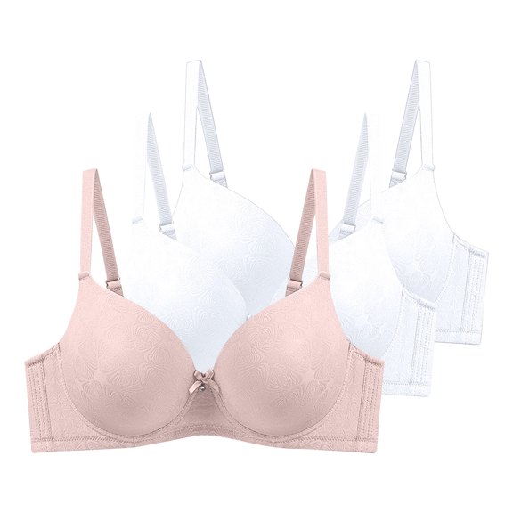 Ohufall 3 Pack Bra for Women Soft Lightly Line T-shirt Bra 28B/C-48B/C Underwear Everyday Bras Summer 2025