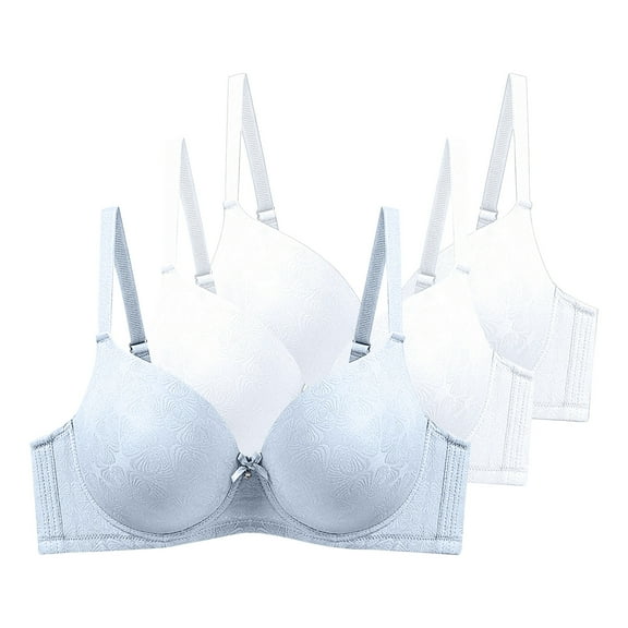 Ohufall 3 Pack Bra for Women Soft Lightly Line T-shirt Bra 28B/C-48B/C Underwear Everyday Bras Summer 2025