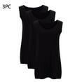 thumbnail image 1 of Ohufall 3 Pack Tank Tops for Women Solid Comfy Crew Neck Undershirts Plus Size Sleeveless Loungewear Tanks, 1 of 6