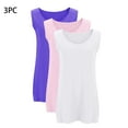 thumbnail image 1 of Ohufall 3 Pack Tank Tops for Women Solid Comfy Crew Neck Undershirts Plus Size Sleeveless Loungewear Tanks, 1 of 6
