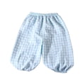 thumbnail image 1 of Ohufall 3M-9Y Kids Toddlers Girls Leg Binding Pants Loose Pants Wide Leg Plaid Comfort Pant, 1 of 4