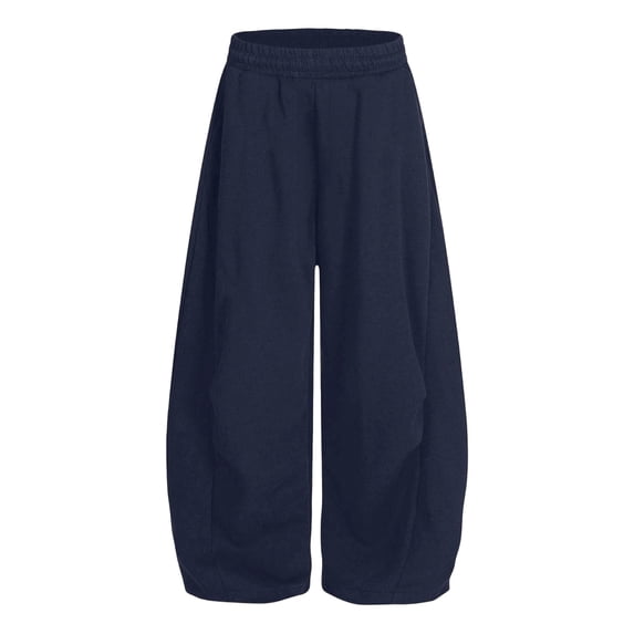 Ohufall 5-15Y Winter Sweat Pant for Boys Girls Elastic Waist Sweatpants Solid Color Pockets Adjustable Buckle Hem Trousers