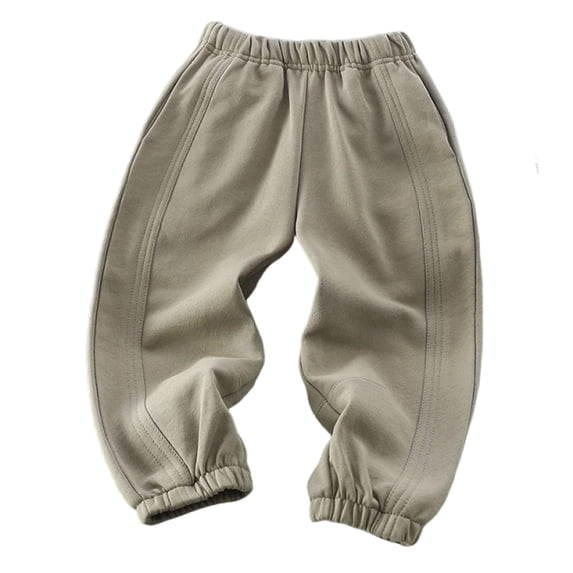 Ohufall 7-13Y Boys Girls Teen Cotton Jogger Pants Elastic Waist Sweatpant Loose Fit Cuffed Sweatpants