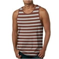 thumbnail image 1 of Ohufall Big and Tall Men's Sleeveless T-shirts Loose Stripes Trendy Summer Tank Tops Soft Comfy Crew Neck Tanks, 1 of 4