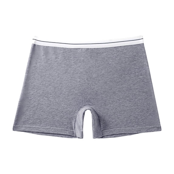 Ohufall Boyshort Panties for Women Soft Comfy Mid-rise Waist Underwear Solid Seamless and No Show Daily Brief Stretchy Breathable Full Coverage Panty