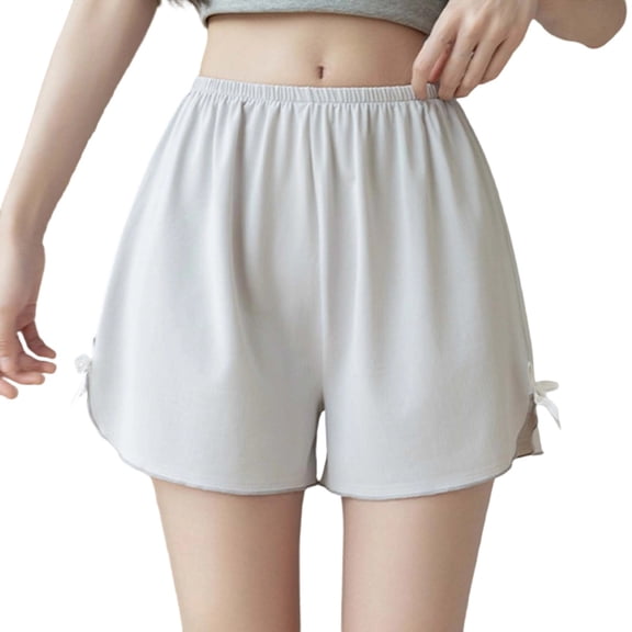 Ohufall Boyshorts Underwear for Women Plus Size Fashion Solid Color Elastic High Waist Underpants Women's Casual Loose Fit Comfy Wide Leg Panties