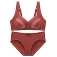 thumbnail image 1 of Ohufall Bra And Panty Sets For Women Push Up Bra Full Coverage Bras Stretchy Comfortable No Underwire Everyday Bras Convenient Sleep Bra with Seamless Panties, 1 of 2