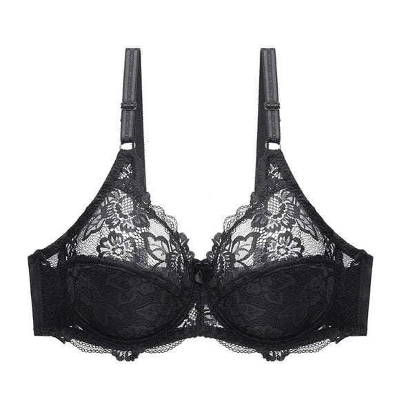 Ohufall Bras For Women Lace With Steel Ring Solid Color Sexy Double Breasted Push Up Bra Lingerie For Women