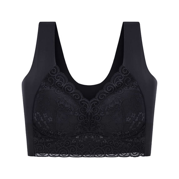 Ohufall Bras for Women Fashion Woman's Lace Beauty Back Solid Strap Wrap Plus Size Bra Underwear Bralettes for Women with Support - Summer