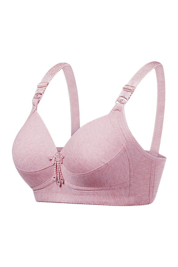Bras for Women Front Closure! Women's Plus Size Bra,Casual Sexy Lace Front Button Shaping Cup Shoulder Strap Underwire Bra Plus Size Extra-Elastic Wirefree
