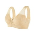 thumbnail image 1 of Ohufall Bras for Women Plus Size Front Closure Full Coverage No Underwire Bras for Seniors Comfort Wireless Front Close Push up Bras with Back Support Lace Sleeping Everyday Bras, 1 of 7