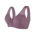 thumbnail image 1 of Ohufall Bras for Women Plus Size Front Closure Full Coverage No Underwire Bras for Seniors Comfort Wireless Front Close Push up Bras with Back Support Lace Sleeping Everyday Bras, 1 of 3