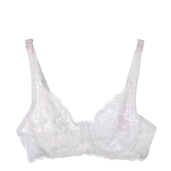 Ohufall Bras for Women Lace Bowknot Floral Solid Color Bra Breathable Relaxed Fashion Underwear