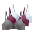 thumbnail image 1 of Ohufall Bras for Women Lift T-shirt Bras Seamless Full Coverage Bralettes Stretch Everyday Bras 3 Pack, 38B/C-48B/C, 1 of 8