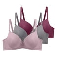 thumbnail image 1 of Ohufall Bras for Women Lift T-shirt Bras Seamless Full Coverage Bralettes Stretch Everyday Bras 3 Pack, 38B/C-48B/C, 1 of 2