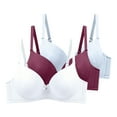 thumbnail image 1 of Ohufall Bras for Women Lift T-shirt Bras Seamless Full Coverage Bralettes Stretch Everyday Bras 3 Pack, 38B/C-48B/C, 1 of 2