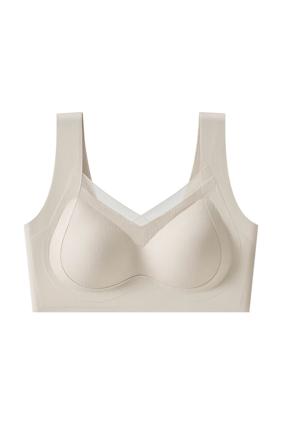 Bras for Women Mesh Stitching Soft Support Lifting Bra Solid Color Seamless Buckle Daily Underwear