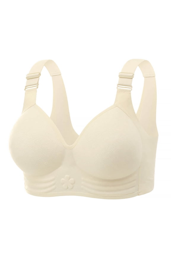 Bras for Women Supportive Wireless Push Up Bras Comfort No Underwire Full Coverage Seamless Bras, 38B/C-48B/C